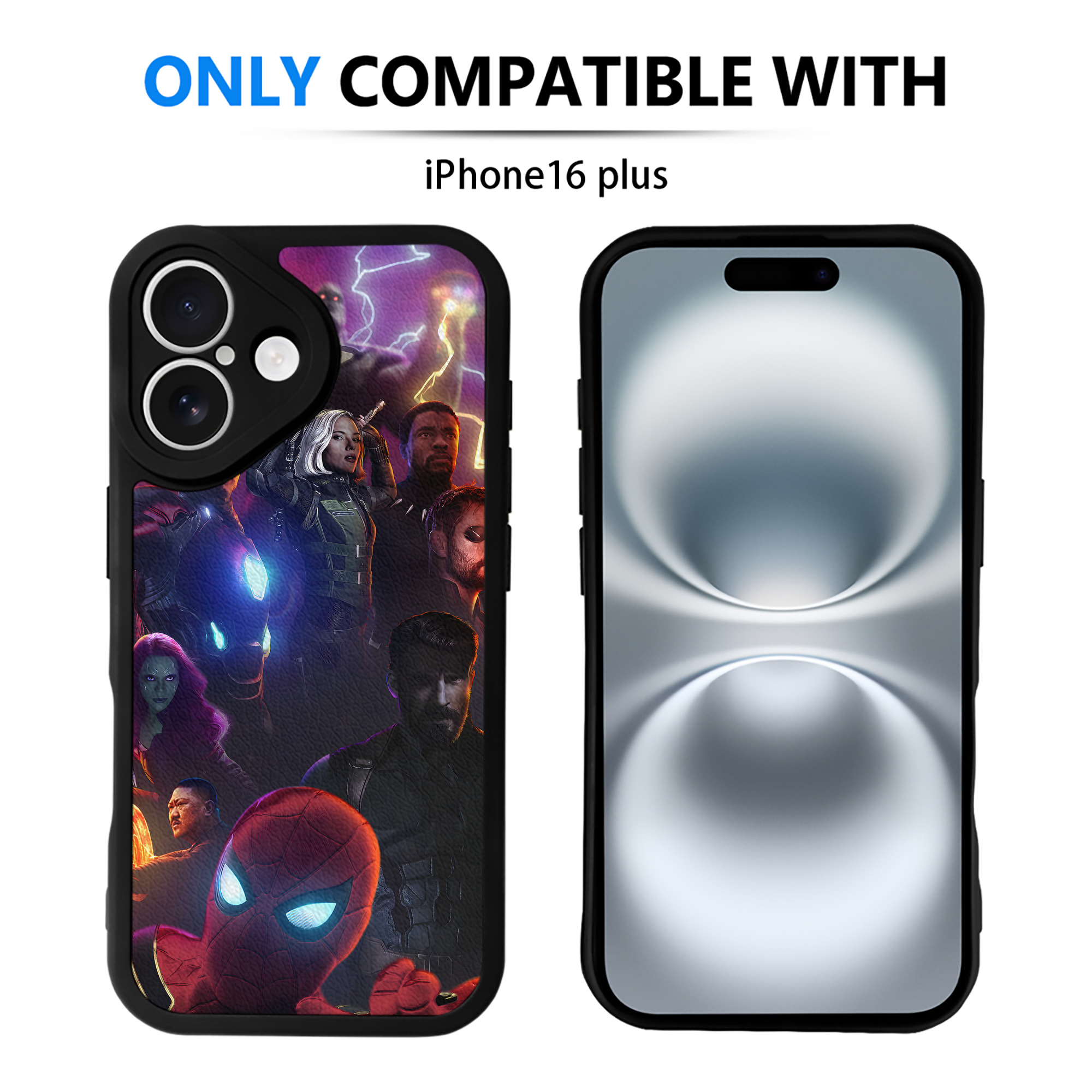 （画像用） アベンジャーズ The Avengers 【iPhone 16シリーズ対応】シリコンスマホケース（レザー調） 材質：シリコン